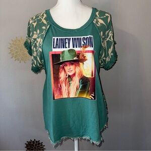 Lainey Wilson BOHO Country Western Short Sleeve Top Shirt T-Shirt Unique Ladies